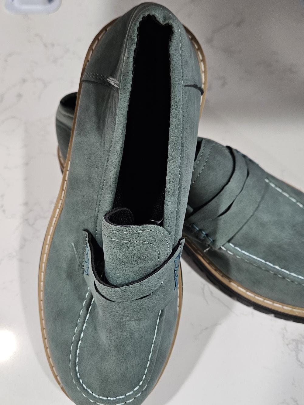 Women’s Green Suede Penny Loafers